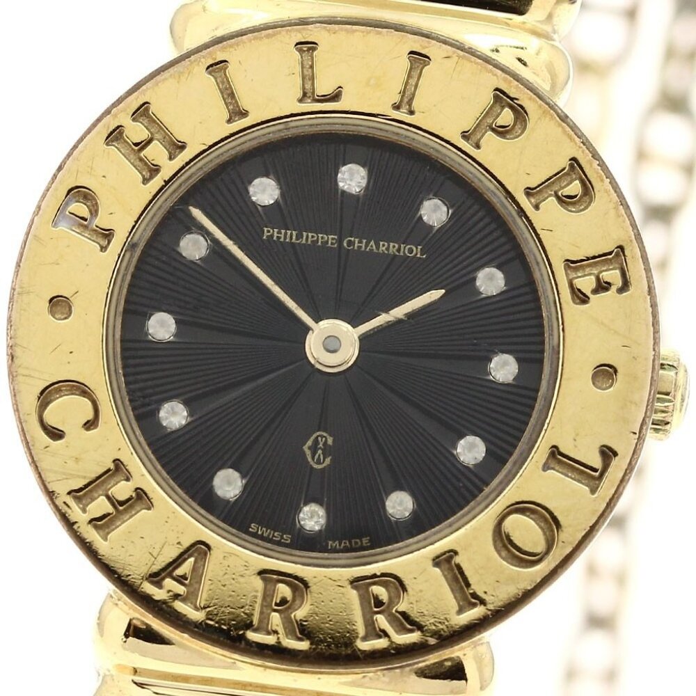 PHILIPPE CHARRIOL Saint Tropez 7007901 black Dial Quartz Ladies Watch_897287